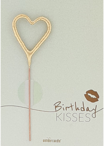Wunderkerze Mini Quotes BIRTHDAY KISSES gr&uuml;n...