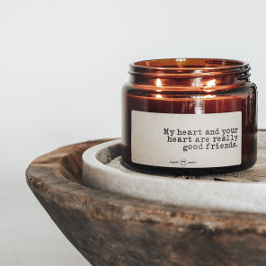 a good smile Kerze im Apothekerglas MY HEART XL braun