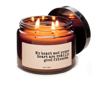 a good smile Kerze im Apothekerglas MY HEART XL braun