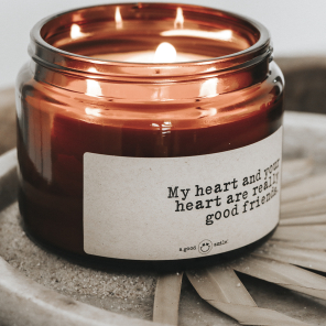a good smile Kerze im Apothekerglas MY HEART XL braun