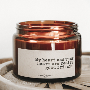 a good smile Kerze im Glas MY HEART XL braun | Ø8,5x11cm