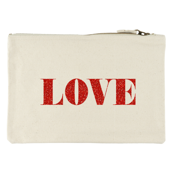 Clutch Beauty Bag LOVE maxi 28x19cm personalisierbar SirHenry´s
