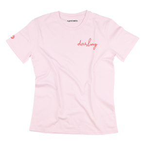 T-Shirt SCRIPT rosa personalisierbar A GOOD SMILE