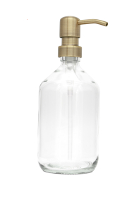 a good smile Seifenspender DIY Glas klar Edelstahlspender gold 500ml