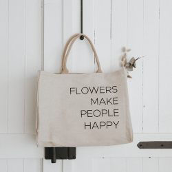 a good smile Shopping Bag Canvas Maxi FLOWERS beige