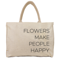 a good smile Shopping Bag Canvas Maxi FLOWERS beige