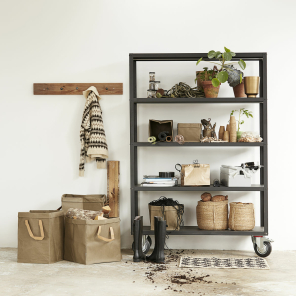 House Doctor Regal mit Rollen TROLLEY mattschwarz