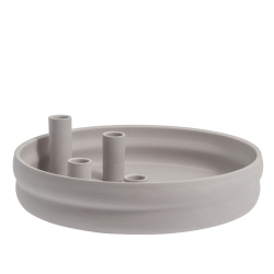 Storefactory Kerzenhalter BOLMEN 4er rund hellgrau | Ø 30x9cm