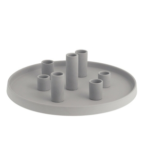 Storefactory Kerzenhalter LINGSBERG rund hellgrau