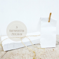 a good smile BASIC Geschenktüten Kraftpapier Weiß Gr. XL - 29x10,5 cm - mit Boden innen beschichtet