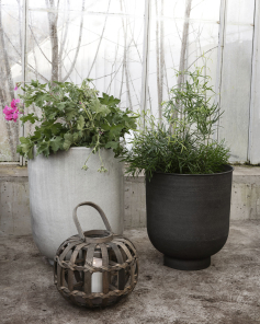 House Doctor Blumentopf 2er Set PHO grau