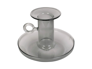 Present time Kerzenhalter CLASSIC schwarz Glas | Ø 10x7,5 cm