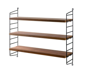 String Furniture Regal POCKET Walnuss / schwarz