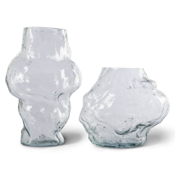 HKliving Vase CLOUD HIGH Glas klar | 23x20x36cm