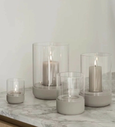 Blomus Windlicht CALMA XS 2er Set Beton | Ø 7x9cm