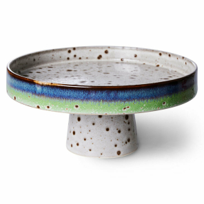 HKliving Tortenplatte COMET Bowl on base 70´s bunt