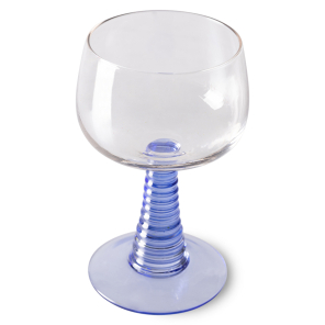 HKLiving Glas SWIRL HIGH Weinglas blue