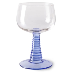 HKliving Glas SWIRL HIGH Weinglas blue