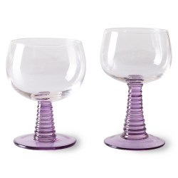 HKLiving Glas SWIRL HIGH Weinglas purple