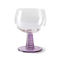 HKLiving Glas SWIRL LOW Weinglas purple