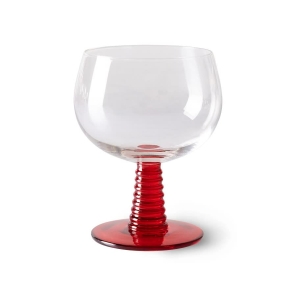 HKliving Glas SWIRL LOW Weinglas red