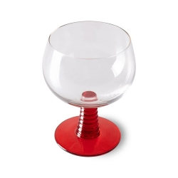 HKliving Glas SWIRL LOW Weinglas red | 12x10x10cm