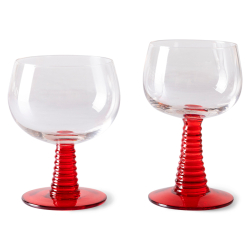 HKliving Glas SWIRL LOW Weinglas red