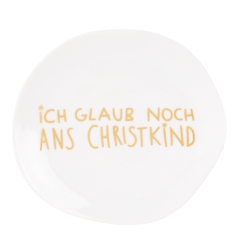 Räder Weihnachtsteller ICH GLAUB AN WEIHNACHTEN weiß gold