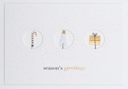 Räder Weihnachtskarte SEASONS GREETING weiß