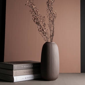 Storefactory Vase ABY Keramik braun matt | Ø 12x25 cm