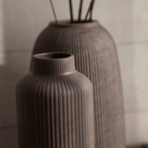 Storefactory Vase ABY Keramik braun matt | Ø 12x25 cm