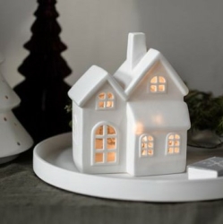Storefactory Dekorationshaus BYN Nr. 6 Keramik weiß | 12x9x14 cm