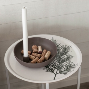Storefactory Kerzenhalter LIDATORP L Keramik braun | Ø 21x6 cm