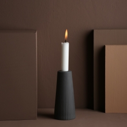 Storefactory Kerzenhalter LINGHED S Keramik dunkelgrau | Ø 6x15cm