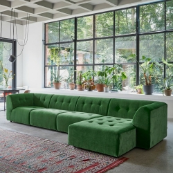 HKliving Couch VINT modular Royalsamt grün