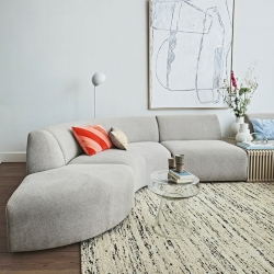 HKliving Couch JAX modular Chenille hellgrau