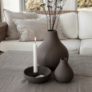 Storefactory Vase EKENAS L Keramik braun | Ø 12x14 cm
