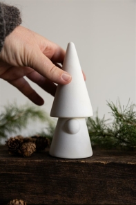 Storefactory Dekoobjekt Santa EVERT L Keramik weiß | Ø 6x15 cm