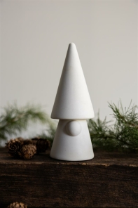Storefactory Dekoobjekt Santa EVERT L Keramik weiß | Ø 6x15 cm