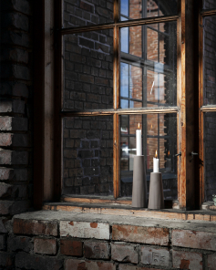 Storefactory Kerzenhalter LINGHED S Keramik braun | Ø 6x15 cm