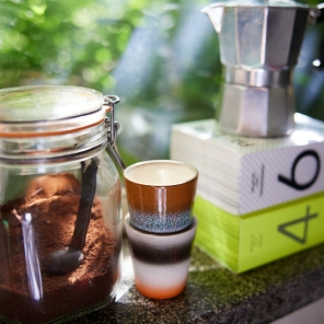 HKliving Ristretto Mugs GOOD VIBES bunt 4er Set | 5,8x5,8x6,2cm