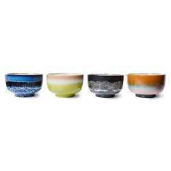 HKliving Noodle Bowls GROOVY bunt 4er Set