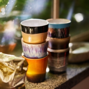 HKliving Becher Coffee Mugs STELLAR bunt 6er Set