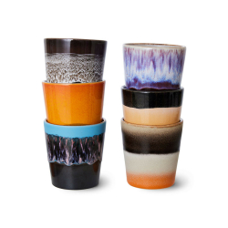 HKliving Becher Coffee Mugs STELLAR bunt 6er Set