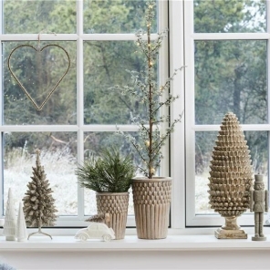 Lene Bjerre Zeder PINEA mit LED Kunstpflanze grün | Ø35x95cm