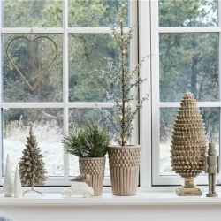 Lene Bjerre Zeder PINEA mit LED Kunstpflanze grün | Ø35x95cm