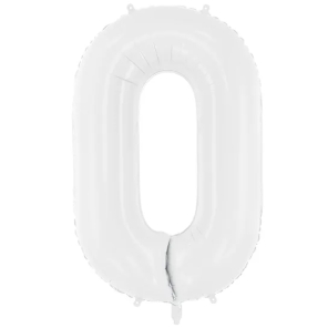 Ballon XL Zahl 0 WHITE weiß 101cm