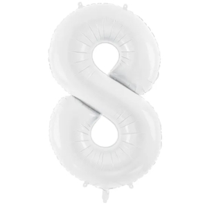 Ballon XL Zahl 8 WHITE weiß 101cm