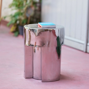 HKliving Beistelltisch CHROME Steingut chrom |...