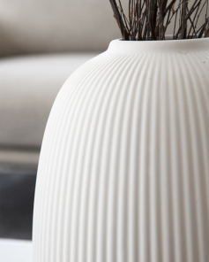 Storefactory Vase ABY L weiß Keramik | Ø19x26cm